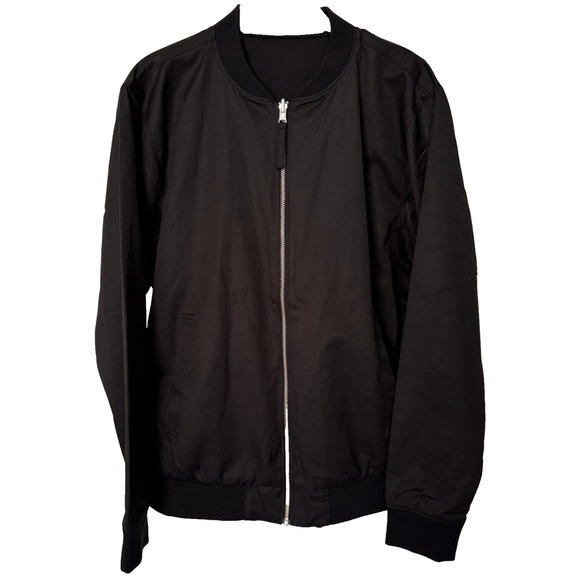 Fresh Clean Threads Reversible Bomber Jacket Mens Sz M Black - Picture 1 of 6